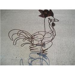 Metal chicken planter