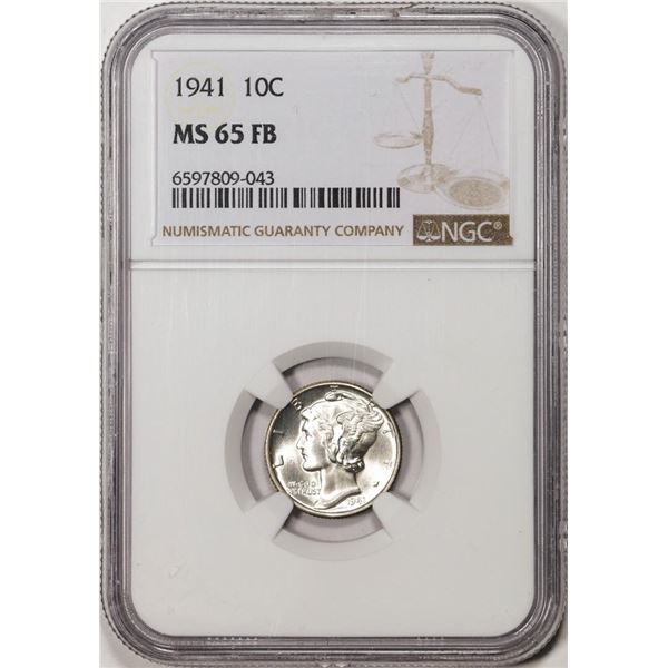 1941 Mercury Dime Coin NGC MS65FB