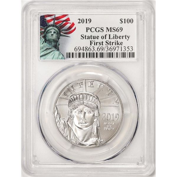 2019 $100 Platinum American Eagle Coin PCGS MS69 First Strike