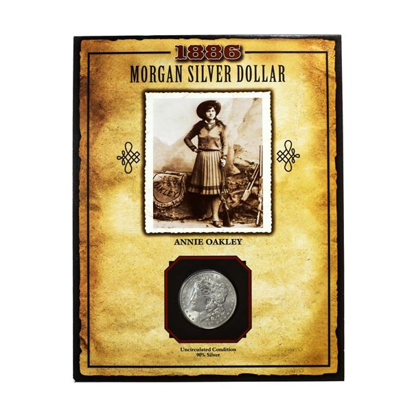 1886 $1 Morgan Silver Dollar Coin Annie Oakley Legends of the Wild West
