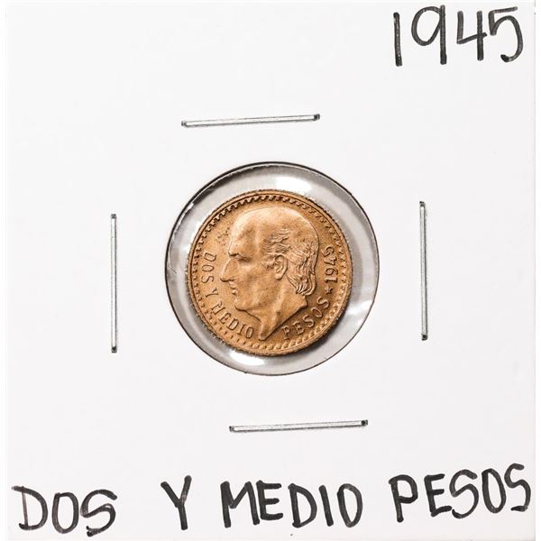 1945 Mexico Dos Y Medio Pesos Gold Coin
