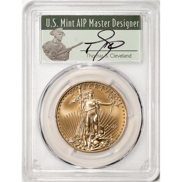 2021 Type 1 $50 American Gold Eagle Coin PCGS MS70 FDOI Cleveland Signature