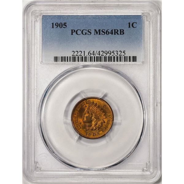 1905 Indian Head Cent Coin PCGS MS64RB