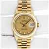 Image 4 : Rolex Ladies 18K Yellow Gold Factory Champagne Diamond President Wristwatch With Box