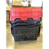 Image 2 : 6 STACKING TOTES W/ BUILT IN LIDS