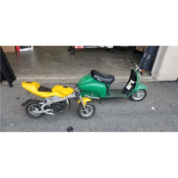 Gas Mini Razer KIDS RAZOR MOPED AND GAS MINI BIKE, NEITHER ARE RUNNING
