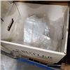 Image 2 : LARGE LOT OF BOXES FULL OF ASSORTED SIZE PLASTIC  BAGS, ALL CLEAR POLY, FOR SHIPPING, GARMENT BAGS, 