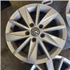 Image 2 : SET OF 4 VOLKSWAGEN 15" ALUMINUM RIMS WITH CENTER  CAPS AND NEW VALVE STEMS