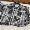 Image 2 : 5 NEW LIFESTYLES GREY PLAID BUTTON UP SHIRTS, 2  SIZE MEDIUM, 3 SIZE XS