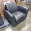 Image 2 : BLACK LEATHER LOOK ARMCHAIR