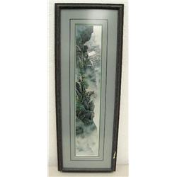 Signed and numbered print by Rod Frederick "High Society" double matted and framed image size 24"x4"