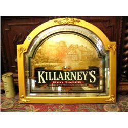 Advertising mirror Killarney's Red Lager in ornate frame image size 29"x33" (700)