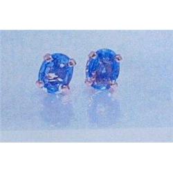 Sapphire Earrings 14 K yellow gold, Oval, faceted, approx. 0.82 carats, estimated replacement cost $