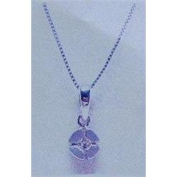 Diamond Pendant and Chain 18 K white gold, princess cut, approx. 0.04 carats, estimated replacement 