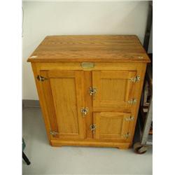 3-door oak ice box White Clad is name circa 1970 (47)