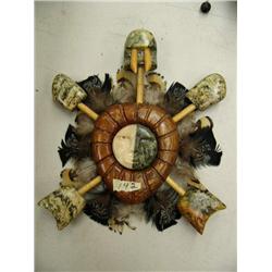 Soapstone, wood and feather spirit mask (46)