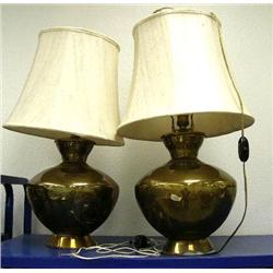 2 matching brass lamps (2)