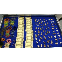 Very large lot of beaded purses, ivory earrings, billikins and whale tales (100)