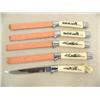 Image 1 : Lot of 5 ivory handled scrimshawed steak knives (100)