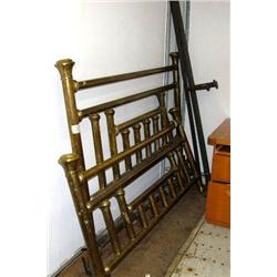 King-sized brass bed, head board, foot board, and rails (43)