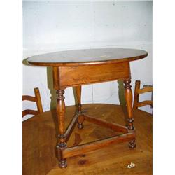 Oak lamp table 26" H, 28" diameter (42)