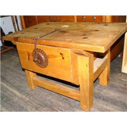 Pine table with 1 drawer 20" H, 33" L, 20" D (42)