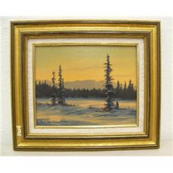 Original oil on canvas by Ernest Robertson done in 1986 image size 8"x10" (70)