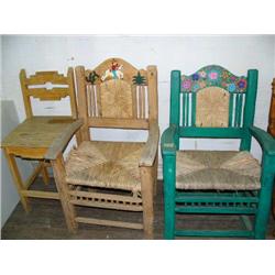 Green rocker, primitive armchair, barstool (42)