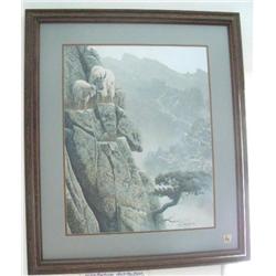 Double matted and framed signed and numbered print by Rod Frederick 596 of 950 image size 24"x18" "M