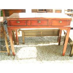 3 Drawer Standup Desk with Red Finish 36" H x 48" L x 21" D circa 1900 (800)