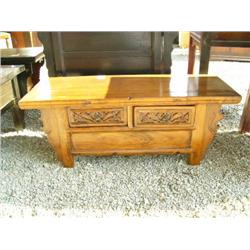 2 Drawer Coffee Table 16" H x 41" L x 17" D  circa 1920 (800)