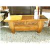 Image 1 : 2 Drawer Coffee Table 16" H x 41" L x 17" D  circa 1920 (800)