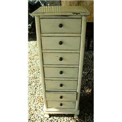 White 7 Drawer Chest 39" H x 14" W x 13" D (800)