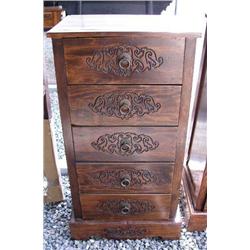 CHOICE on: 5 Drawer Carved Chest 31" H x 16" L x 12" D  (800)