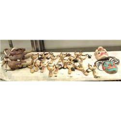 Lot of: 3 damaged Tlingit style rattles; 16 Southeast Alaska design slingshots; 2 Tlingit style mask