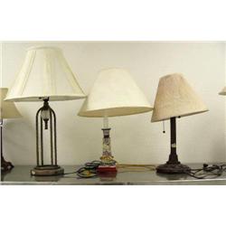 Lot of 3 lamps- 1 has Chinese base, 1 has brass base (42)