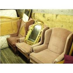 Lot of 3 armchairs and 2 mirrors (42)