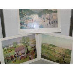 Lot of 3 numbered prints by Grandma Moses: "Blizzard", "Moving Day on the Farm", "Black Horses" (37)