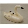 Image 2 : White ivory carving of swan and 2 babies by John Kokuluk from King Island (37)
