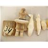 Image 2 : Lot of 6 ivory carvings and small gold pan (37)