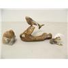 Image 1 : 5" soapstone seal; 3-1/2" ivory bird; 10" whale bone whale with 1 fin missing (100)