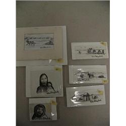 Lot of 6 Robert Mayokok skin drawings (37)