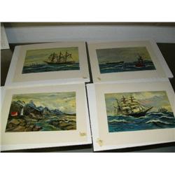 Lot of 4 original oil paintings by E. Jansson (37)