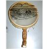Image 1 : 16" Eskimo drum with carved whale bone handle with walrus and man carved on handle (2)