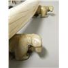 Image 8 : 19" scrimshawed ivory crib board mounted on whale bone bears has baleen seal whisker cribbage pegs, 