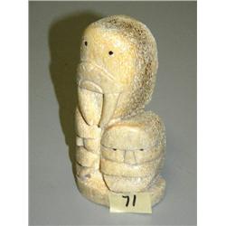 4-1/2" whale bone carving of King Island mask by Mark Seaganna, stock #284f (2)