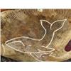 Image 4 : 2 whales carved on whale flipper bone 21" high and 28" long and on other side a group of 2 killer wh