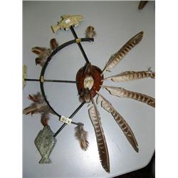 CHOICE of: 16" hunter's masks done by Patrick Sowe with halibut, seal, fish (2)