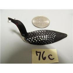 CHOICE on four 3" long ivory loons by Charlie Kokuluk: common loon with fish in mouth, stock #512c (