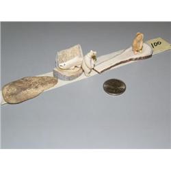 Ivory bear, fish, man 1" tall (2)